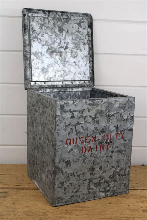 metal milk box with lid|galvanized metal milk box.